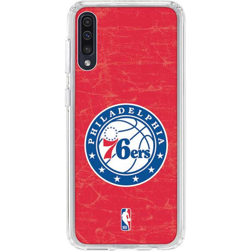 NBA Philadelphia 76ers Distressed Galaxy A50 Clear Case